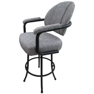 Swivel Upholstered Counter Stool with Metal Frame