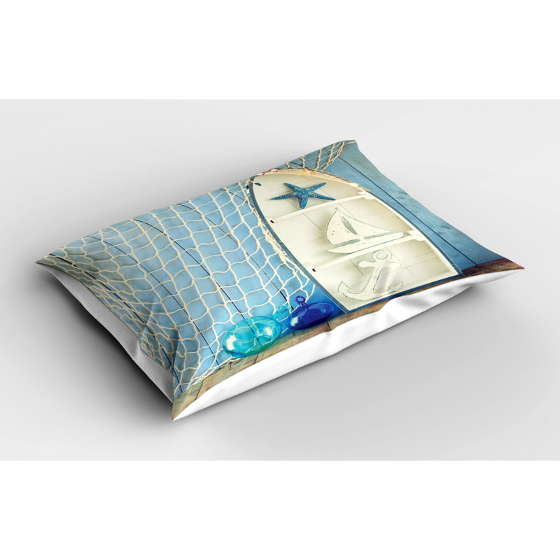 King Size Blue Nautical Polyester Pillow Sham