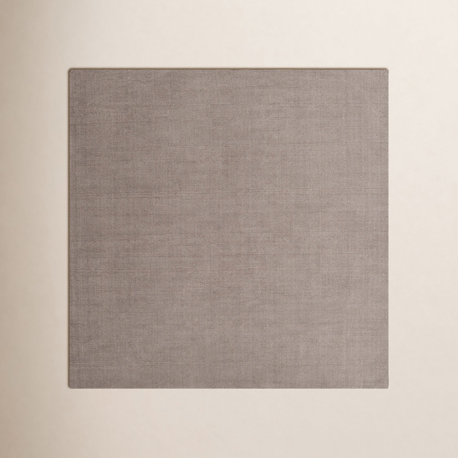 Crowe Dark Gray Hand-Loomed Striped Wool Rug, Square 8'