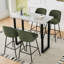 Padded Fabric Upholstered Bar Stools with Footrest Spring Cushion -1988954671