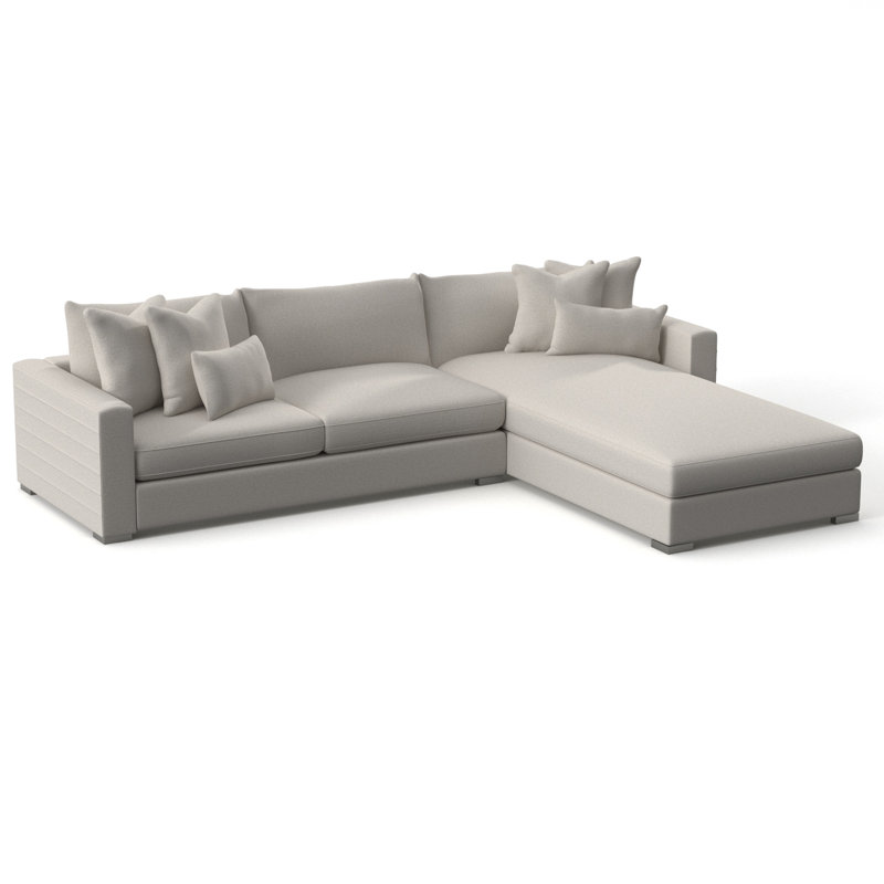 Helena 124" Wide Sofa & Chaise, White 5555-000