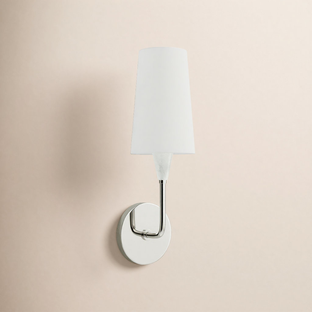 Helden Steel Armed Sconce, Polished Nickel