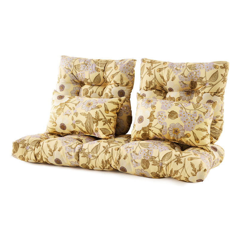 Coussin de siège d'intérieur / d'extérieur, Brun/jaune