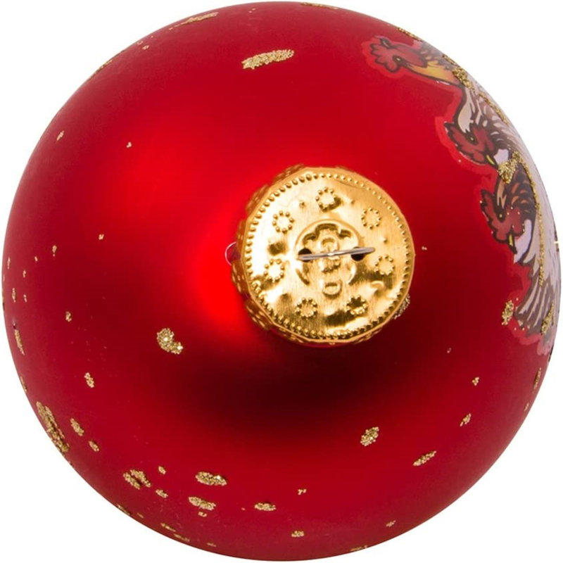 Kurt Adler Red and Gold Glass Christmas Ball Ornaments, 12-Piece Set