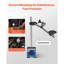 Dial Test Indicator with Dual Rod Stand and Storage Case, 0.03 mm Accuracy, 0-25.4mm Range, Fine Adjustable Long Arm, Non-Magnetic Centering Rods for Machine Set-Up, Narrow Area Measurement
