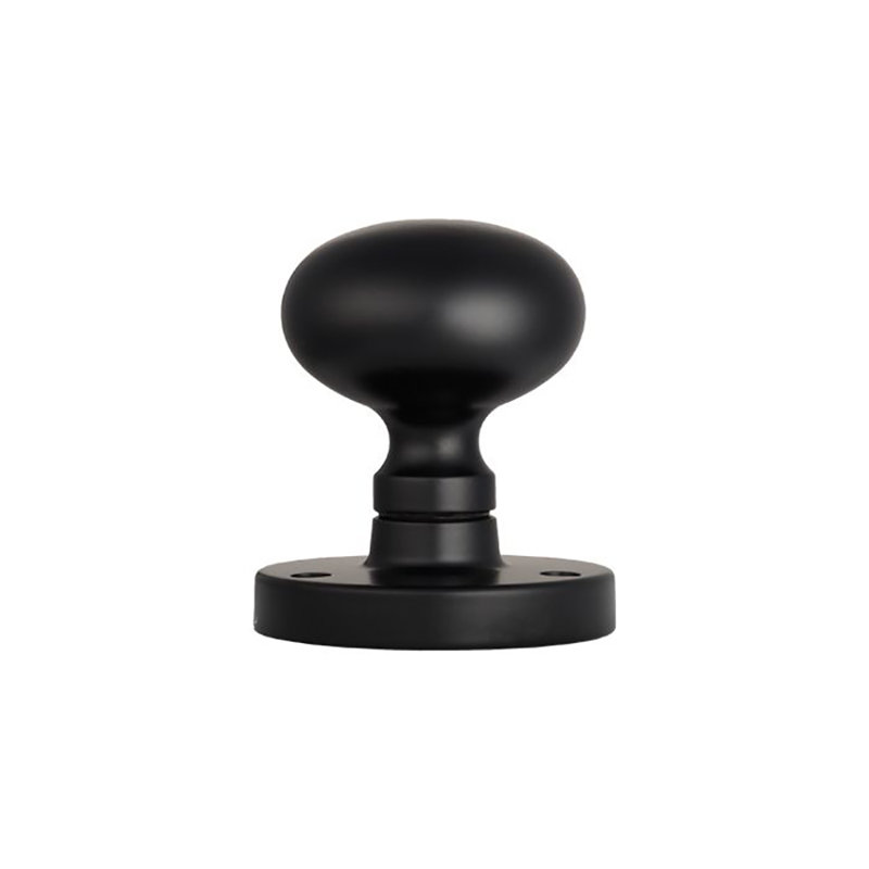 Victorian Passage Door Knob, Matt Black