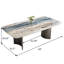 Ensemble de table de salle à manger moderne 7 pièces, table de salle à manger rectangulaire en faux marbre 63 po avec 6 chaises rembourrées, ensemble de salle à manger de cuisine contemporaine-1274308396