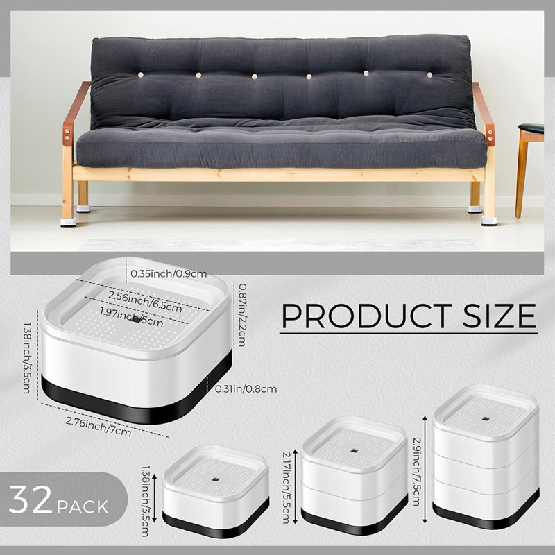 Adjustable Bed Risers Desk Leg Risers 1....