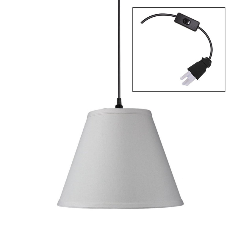 Luminaire suspendu 1 lumière à cône simple Galilea, Parchemin noir