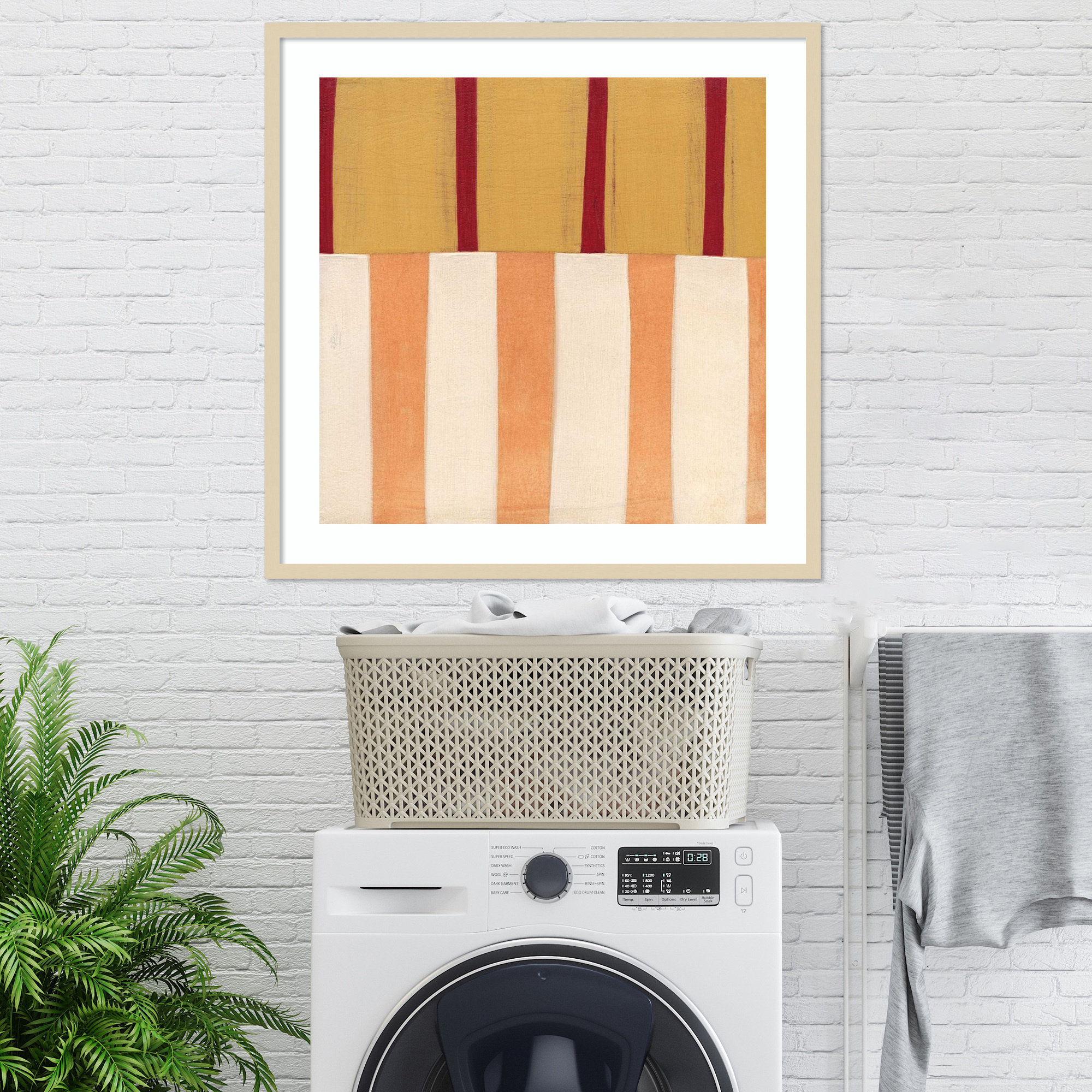 Broken Stripes 3 by Laura Nugent, 33" H x 33" W x 1" D, Brown
