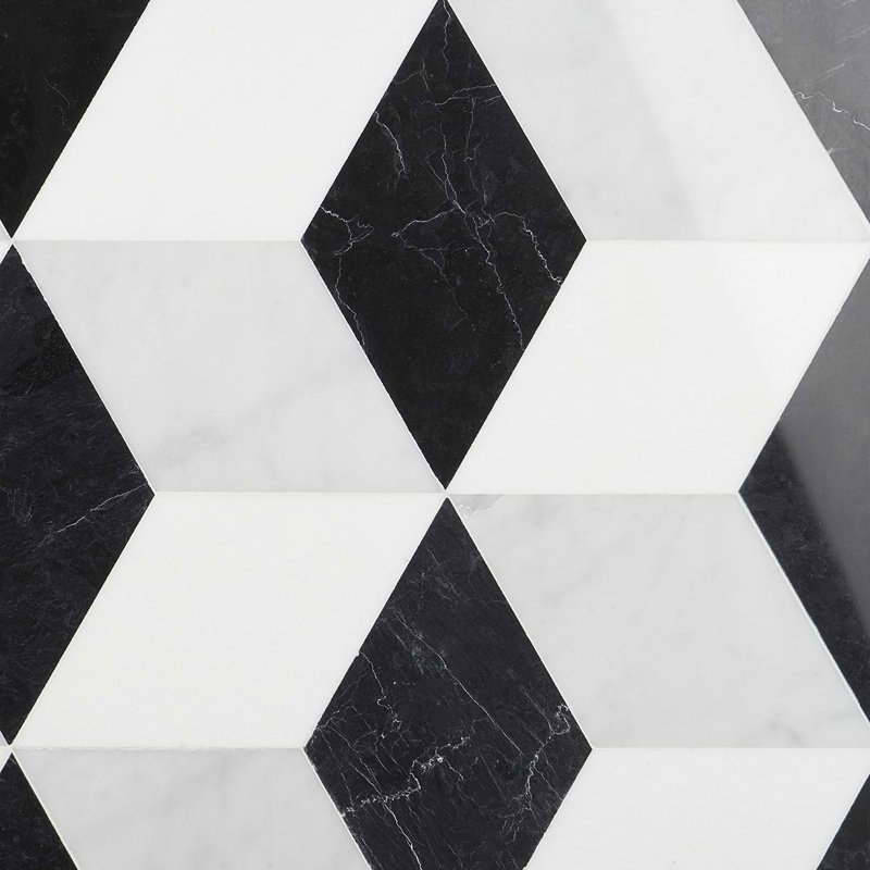 Havasar 8x9 Hexagon Honed Marble Mosaic Tile, Classico Polished