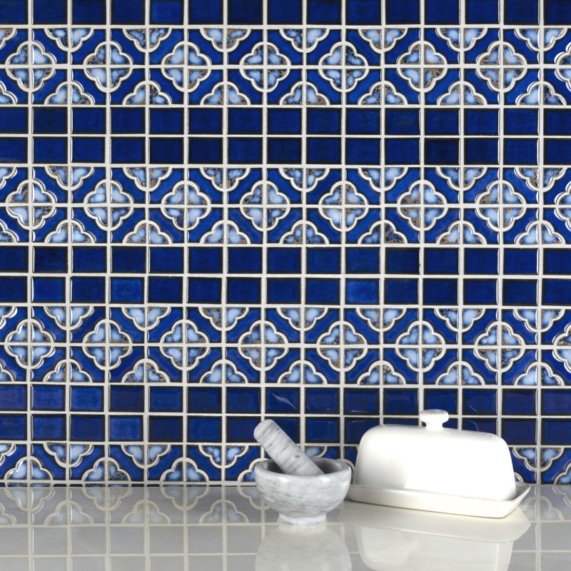 Tower 12'' x 12.5'' Porcelain Mosaic Wall & Floor Tile