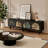 Walnut TV Stand with Solid Wood Legs