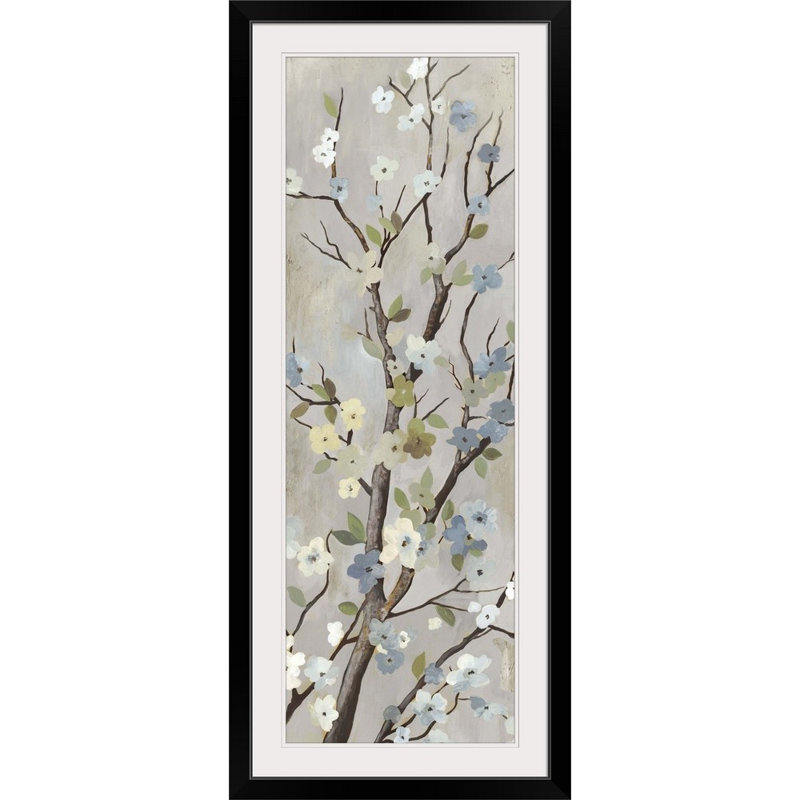 « fleur ii » par pi studio, reproduction d’art, Cadre noir, H 56 po x l 24 po x P 1 po