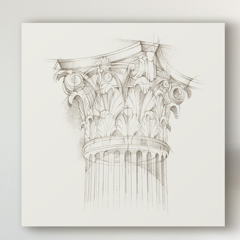 "Colonne schématique IV" par Ethan Harper, reproduction sur toile, H 14 po x l 14 po x P 2 po