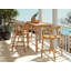 La Costa Teak Outdoor Barrel Back Bar Armchair-239271966