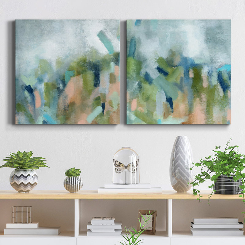 Dessert Garden I - Ensemble de 2 reproductions d'art sur toiles tendues, H 10 po x l 10 po x P 1 po