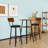 Round Bar Stool Set with Shelf and Upholstered Stools-81434660