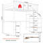 Lit mezzanine avec bureau en forme de L, grand espace de rangement et compartiments de rangement, structure de lit robuste avec escalier, garde-corps continu, peu encombrant, silencieux, sans ressorts éléphants requis-118550595