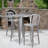 Drumfane 30'' Round Metal Indoor-Outdoor Bar Table Set with 2 Vertical Slat Back Stools-33651161-68072876