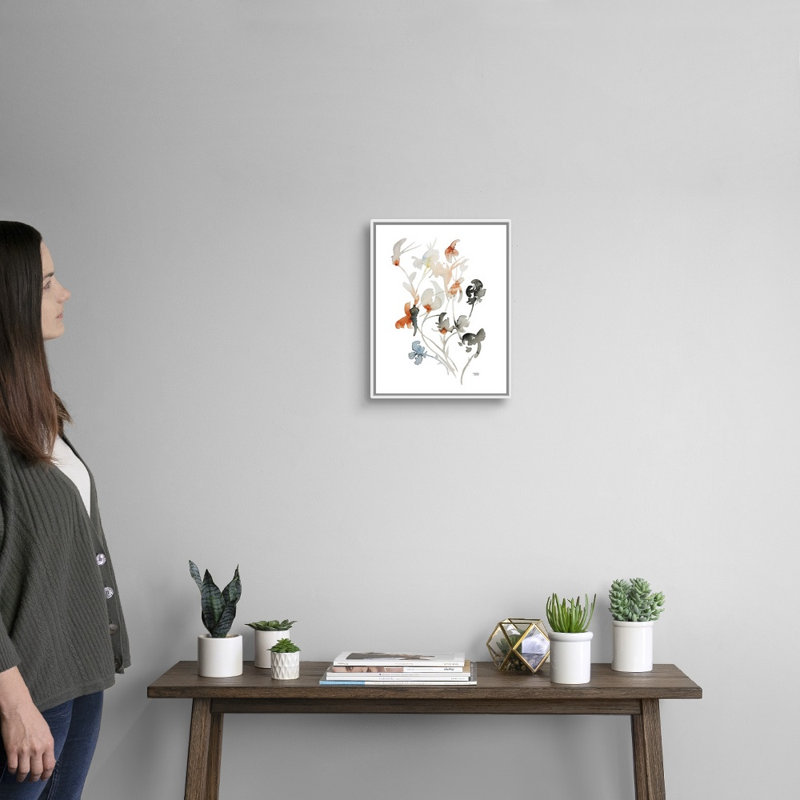 Reproduction d’art sur toile, "Watercolor Botanical I" par Andrea bijou, H 16 po x l 13 po x P 1,75 po, Cadre blanc