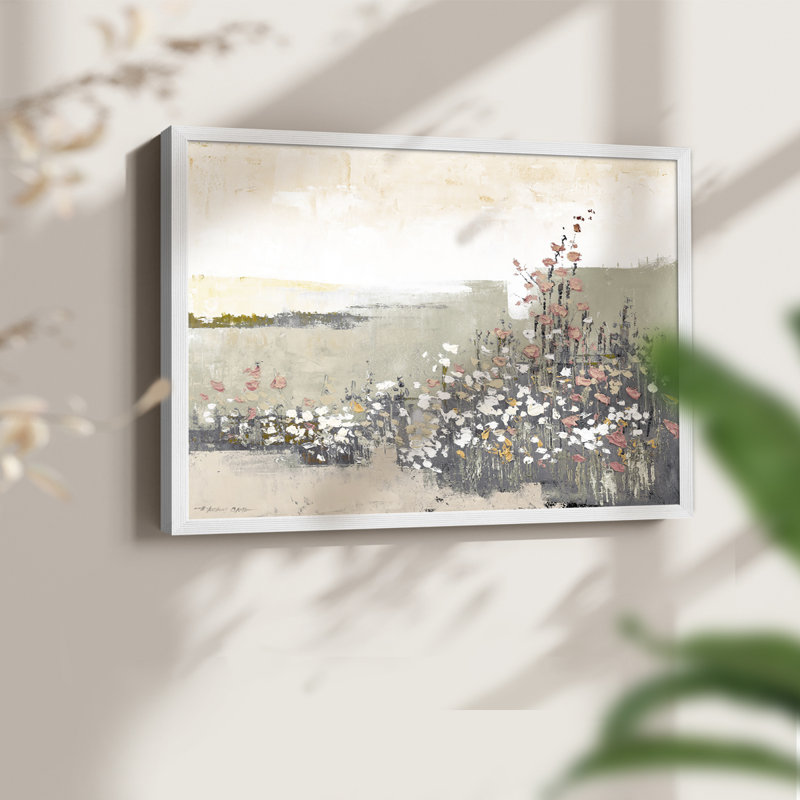 Soft Mordern Field - Reproduction encadrée - Restickable, H 11 po x l 14 po, Blanc