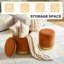 Repose-pieds rond avec rangement et base plaquée or-736902637