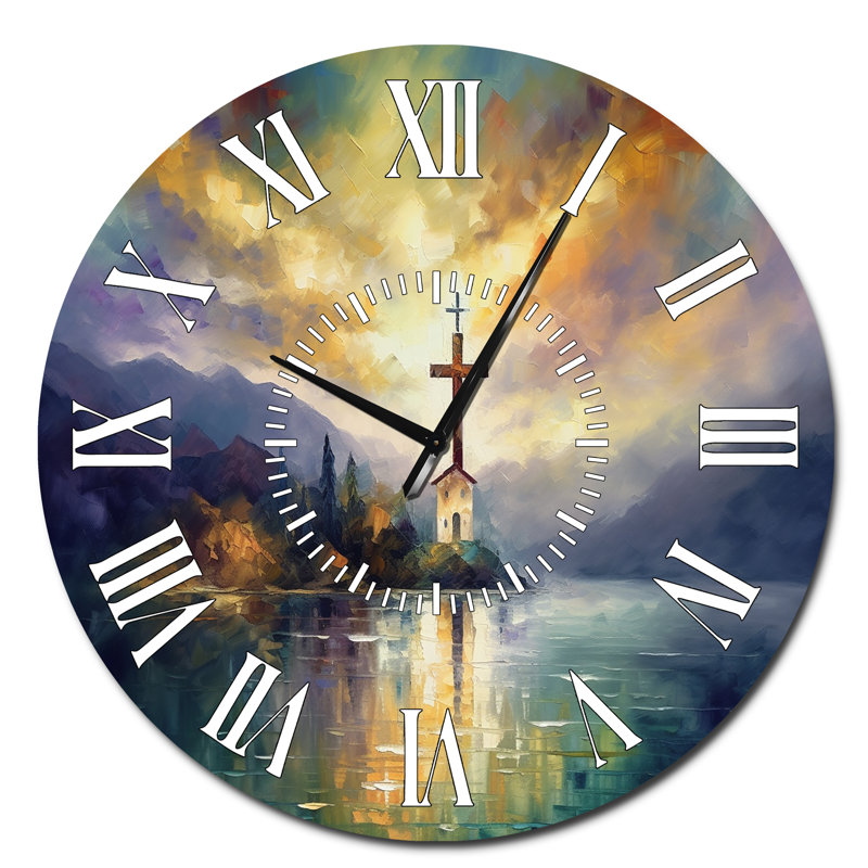 Horloge murale à croix blanche, Surdimensionné