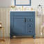 Meuble-lavabo de 30 po avec lavabo en céramique, petite armoire de salle de bain, armoire moderne avec 2 tiroirs et tablette réglable-287166967