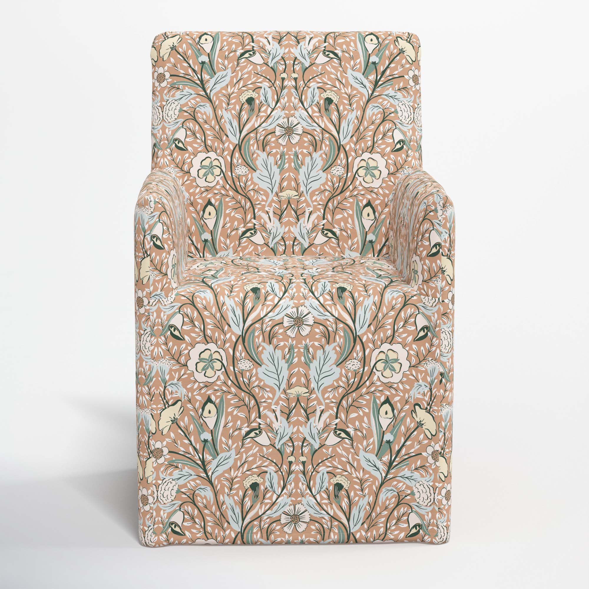 Ivanka Dining Chair, Morris Botanical Peach