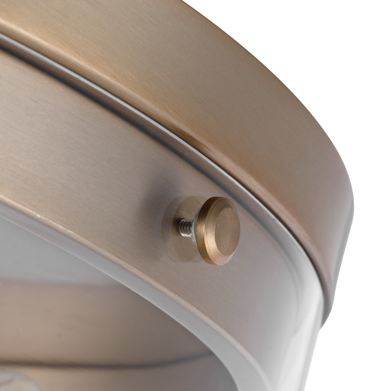 Barahona - Grand luminaire encastré - Laiton bruni avec verre transparent, Bronze brillant