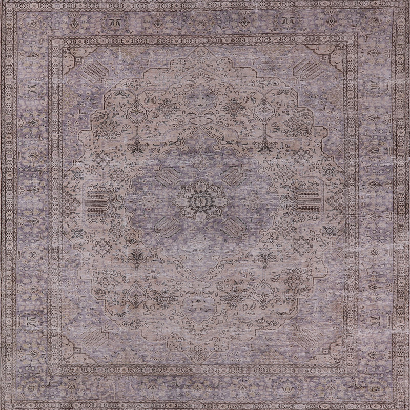 Tapis oriental gris Rollegem, Carré 3 pi