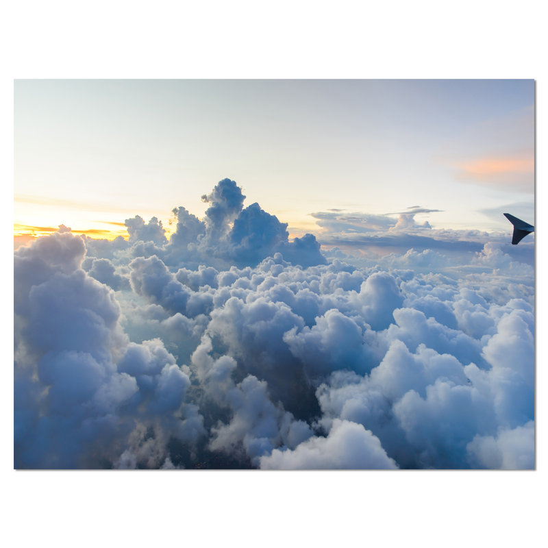 «Light Blue Heavy Clouds in Sky», reproduction de photo sur toile tendue, H 16 po x l 32 po x P 1 po, Toile tendue
