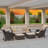 Brown 5-Pieces Outdoor Patio Conversation Sectional Seating Set with Beige Cushions and Ottoman-1391852842