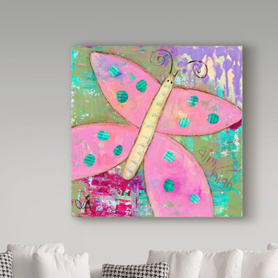 Huso 'Pink Butterfly' Canvas Art