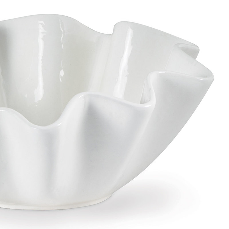 Ruffle Ceramic Decorative Bowl, Medium