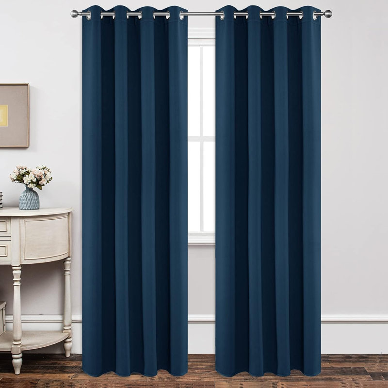 Rideaux occultant pour chambre à coucher 2 panneaux, Marine, L 52 po x L 95 po