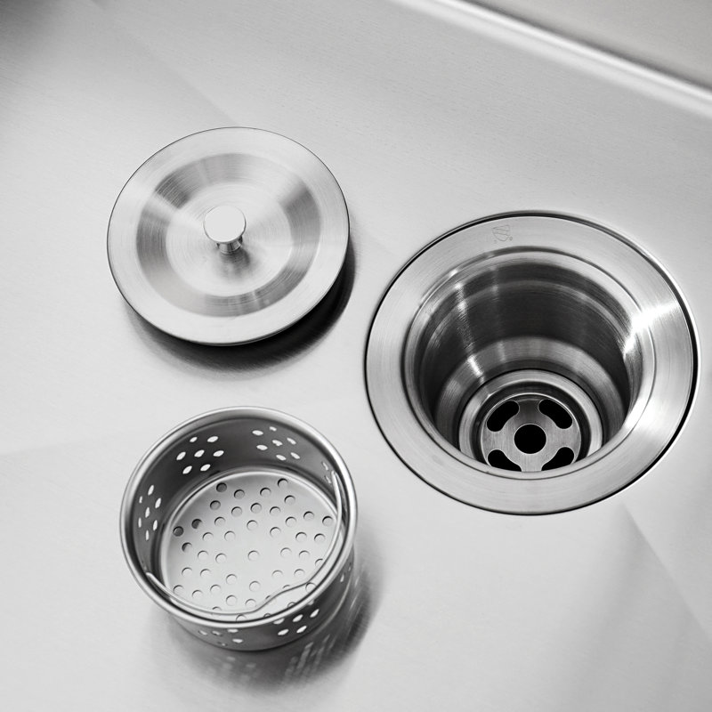 Dark Grey 33"X22"X10" Undermount Stainless Steel Kitchen Sink. Single Bowl With Accessories, Quick Drainage Potential, Constructed Grey, Appendages, Capacity, Construction Quality