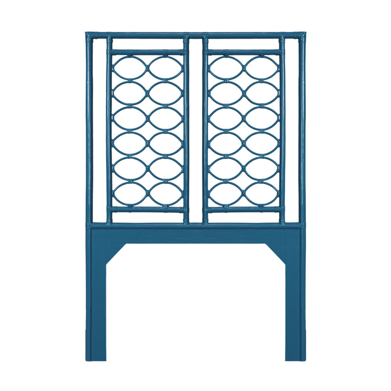 Infinity Wicker/Rattan Open-Frame Headboard, Pacific Blue, Twin