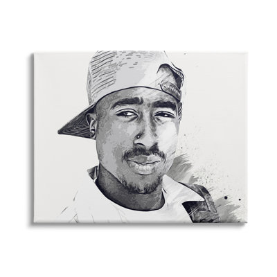 " Modern Tupac Portrait Abstract Pattern Famous Figure "