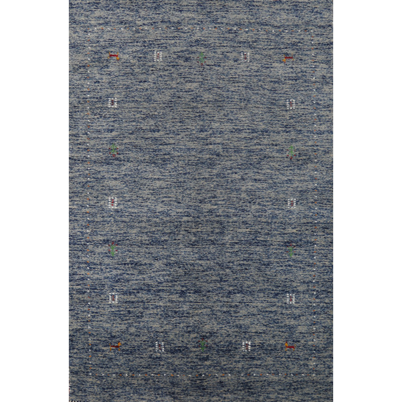 Handmade Blue Gabbeh Oriental Rug 4x6