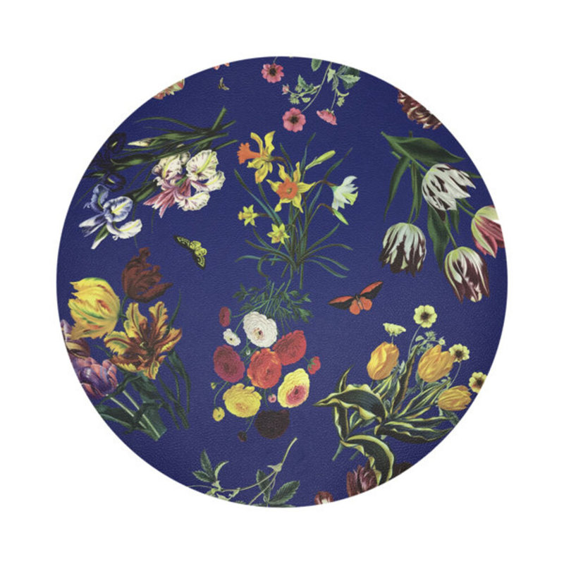 Flora Fauna Pebble 16" Vinyl Placemat, Blue