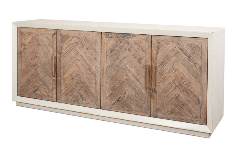 Hollis 80'' W Solid Wood Sideboard, Antique White