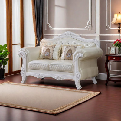 Aadhvika 64.9'' Leather Loveseat