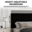 Velvet Upholstered Platform Bed Headboard and footboard with soft-padded vertical channel quilting-759721675-759721674