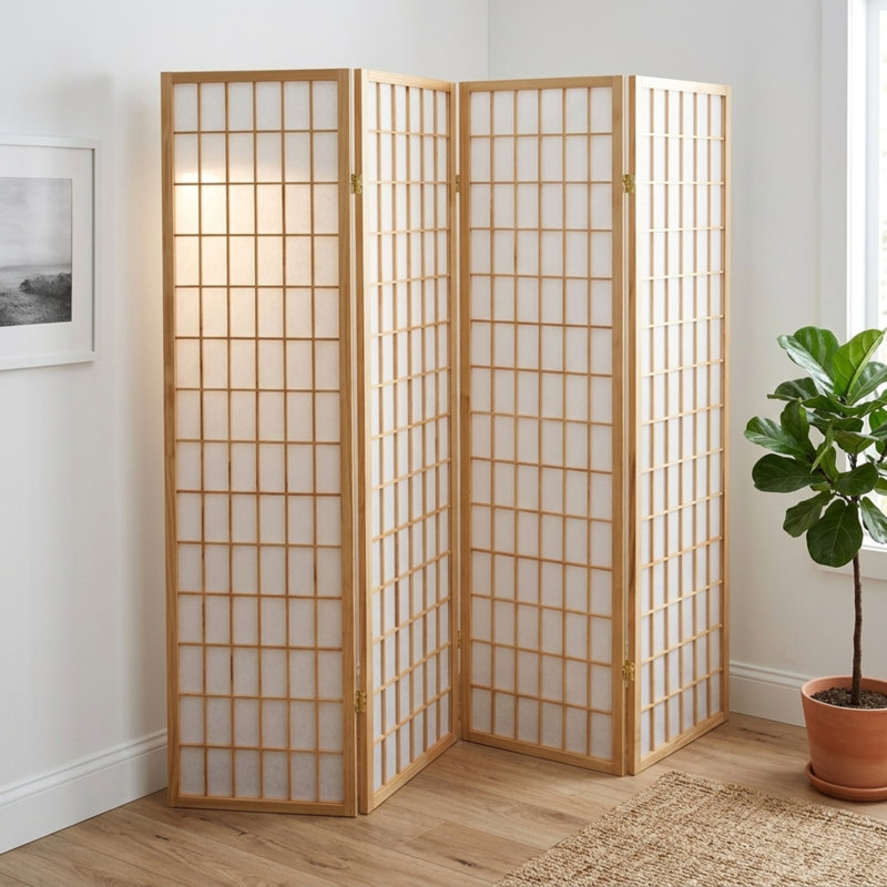 Cloison de style Shoji Niemann 70,5 pouces, 4, Blanc