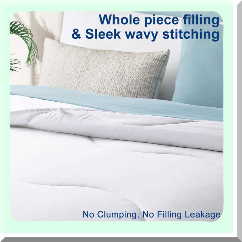Arctic Breeze Twin Comforter - All Season Cooling Duvet Insert | Lightweight & Breathable Microfiber Down Alternative Quilt | 64x88 inch | Winter & Summer Bedding with Corner Tabs