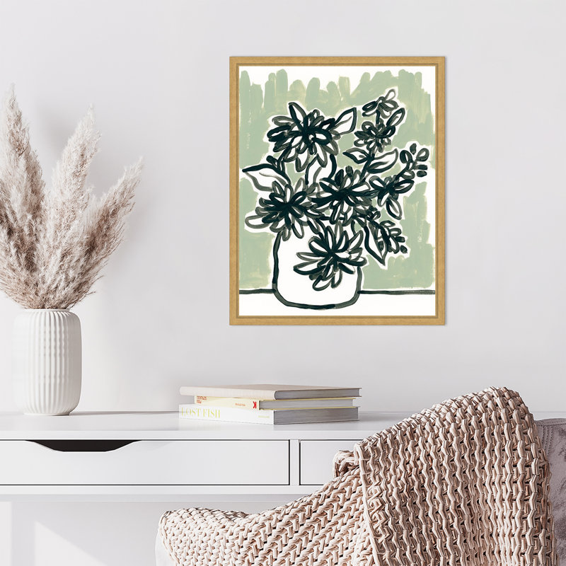 «Windowsill Blossoms II» par June Erica Vess, reproduction d'art sur toile encadrée, H 20 po x l 16 po