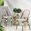 Sièges d'extérieur de style français, en aluminium et en PE, rouge rouille et blanc, structure, chaises de jardin pour 2 personnes,