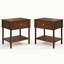 Ensemble de chambre à coucher en bois massif 3 pièces, avec très grand lit et 2 tables de chevet, noyer-1577212434-1577212438